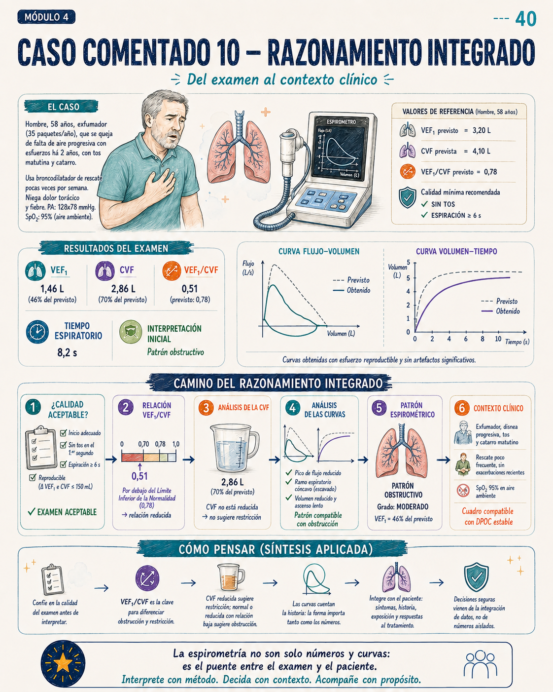 Página visual de estudio e interpretación de la espirometría